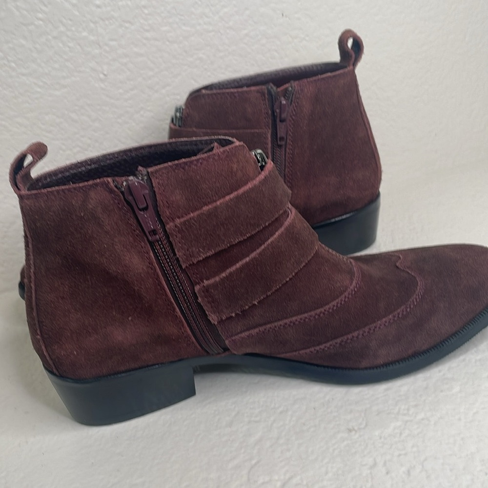 Office London Burgundy Suede booties size 37 - Picture 6 of 7